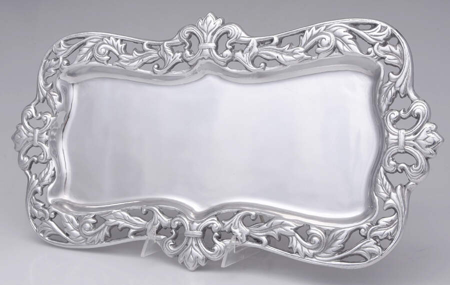 Fleur de Lis (Aluminum, Serveware) 19" Oblong Tray by Arthur Court-1