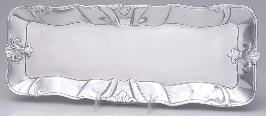 Fleur de Lis (Aluminum, Serveware) 17" Oblong Tray by Arthur Court-1