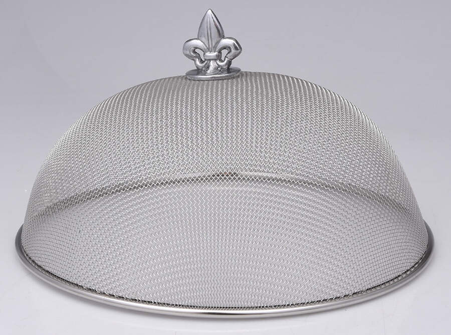 Fleur de Lis (Aluminum, Serveware) 10" Mesh Dome Picnic Cover by Arthur Court-1