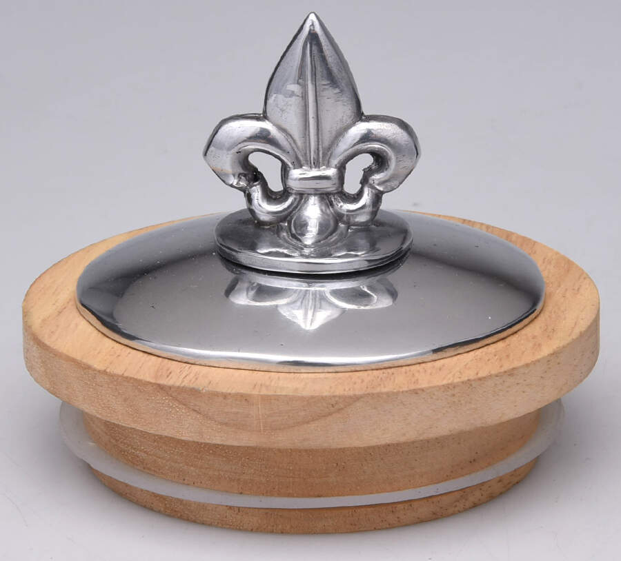 Fleur de Lis (Aluminum, Serveware) Metal Lid for Medium Glass Canister by Arthur Court-1
