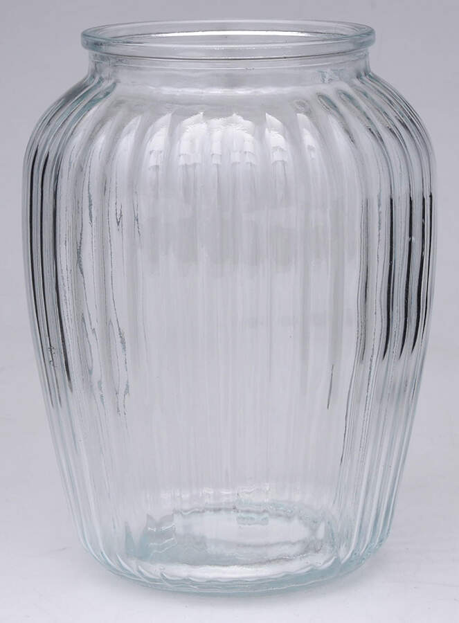 Fleur de Lis (Aluminum, Serveware) Large Glass Canister No Lid by Arthur Court-1