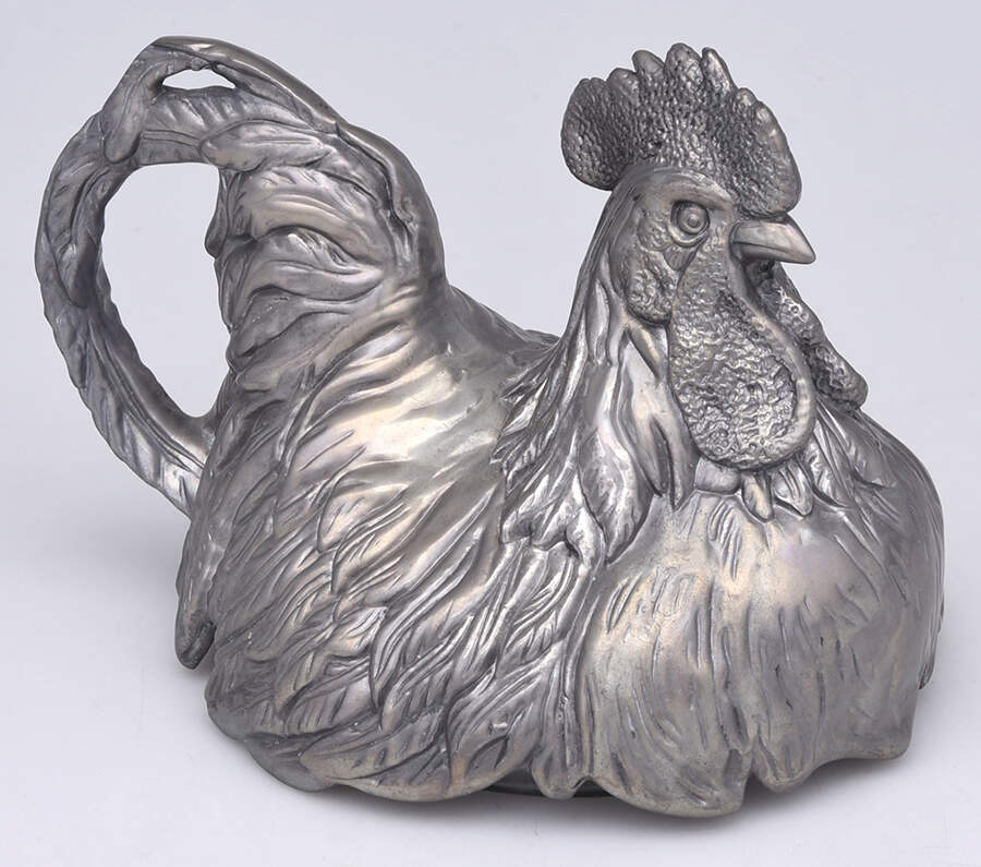 Rooster (Aluminum, Serveware) Lid Insert and Metal Lid for Glass Canister by Arthur Court-1