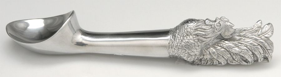 Rooster (Aluminum, Serveware) Solid Serving Ice Cream Scoop by Arthur Court-1