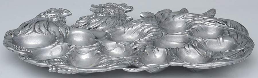 Rooster (Aluminum, Serveware) Deviled Egg Tray (Holds 12) by Arthur Court-1