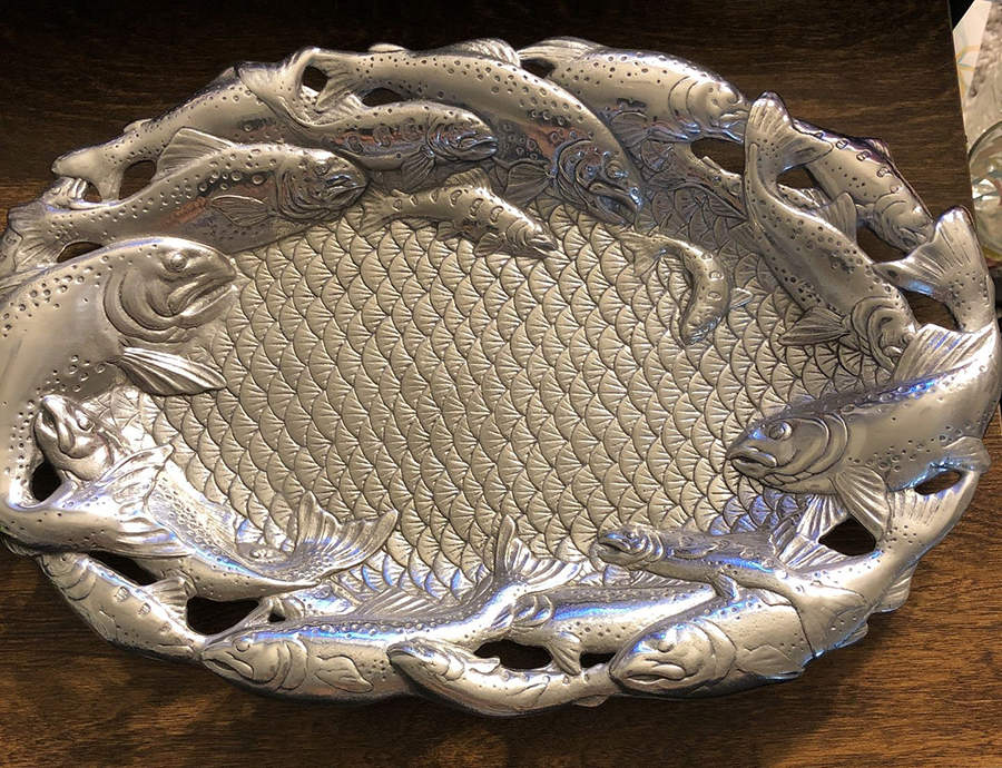 Wonders of the Water (Aluminum, Serveware) 13" Oval Serving Platter by Arthur Court-1