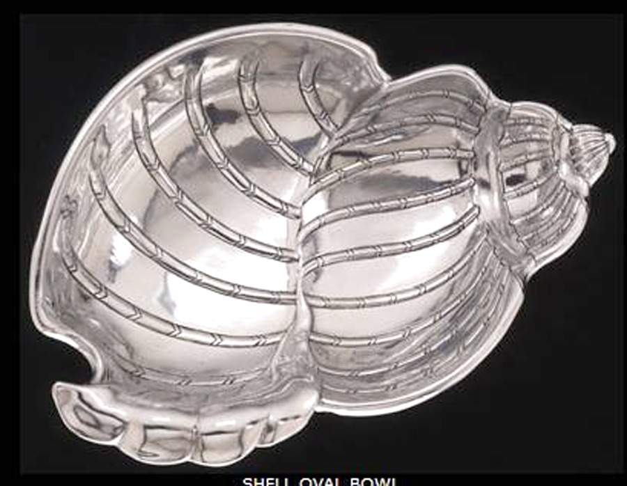 Wonders of the Water (Aluminum, Serveware) 16" Shell Shape Bowl by Arthur Court-1