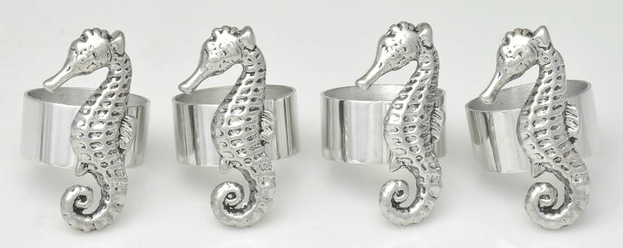 Wonders of the Water (Aluminum, Serveware) Napkin Ring - Set of 4 by Arthur Court-1