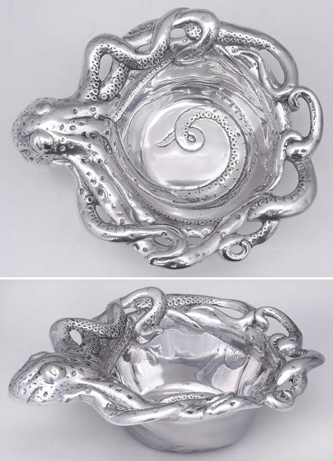 Wonders of the Water (Aluminum, Serveware) Wine Bottle Coaster by Arthur Court-1