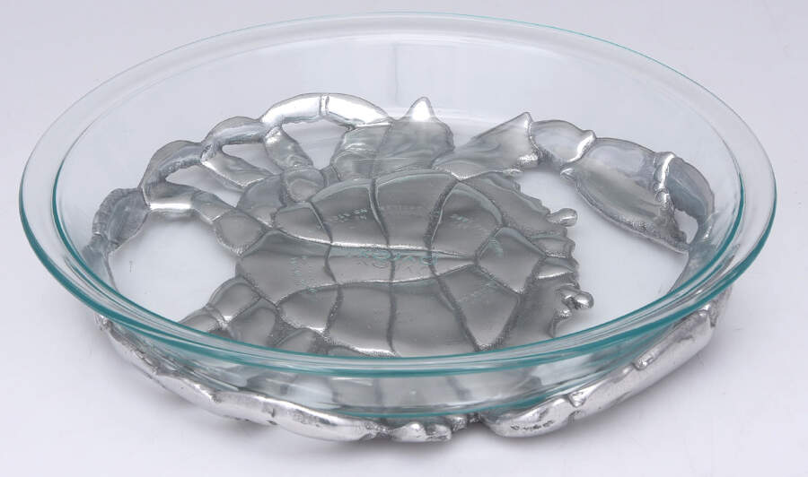 Wonders of the Water (Aluminum, Serveware) Trivet with Glass Coaster by Arthur Court-1