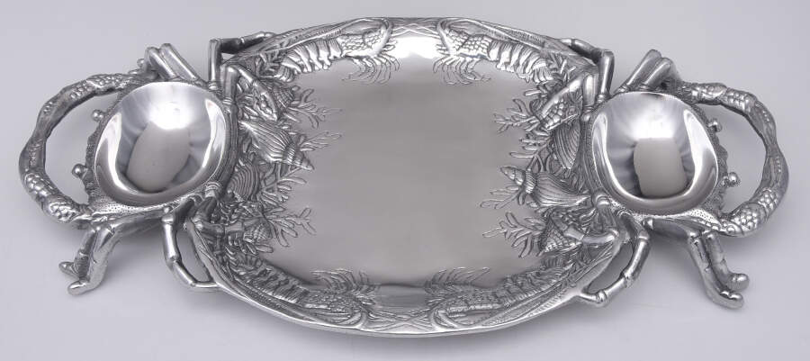 Wonders of the Water (Aluminum, Serveware) Crab Platter by Arthur Court-1
