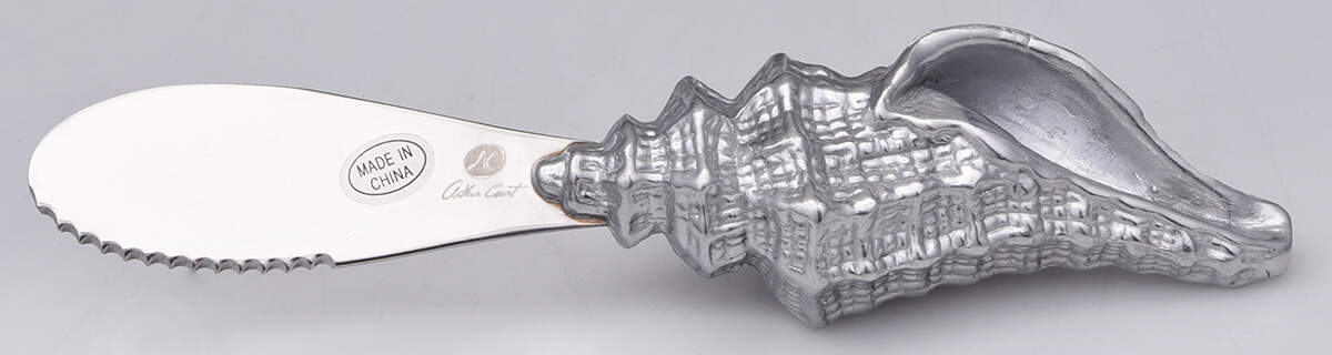 Wonders of the Water (Aluminum, Serveware) Cheese Spreader with Stainless Blade by Arthur Court-1