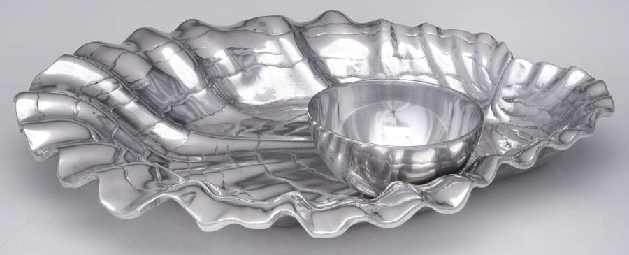 Wonders of the Water (Aluminum, Serveware) 1 Piece Chip & Dip by Arthur Court-1
