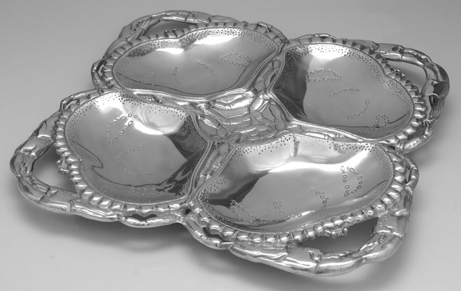 Wonders of the Water (Aluminum, Serveware) 4 Part Relish Dish by Arthur Court-1