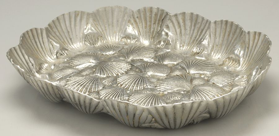 Wonders of the Water (Aluminum, Serveware) 16" Shell Shape Bowl by Arthur Court-1