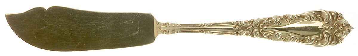 Athene-Gold Vermeil (Sterling) Flat Handle Master Butter Knife by Amston-1
