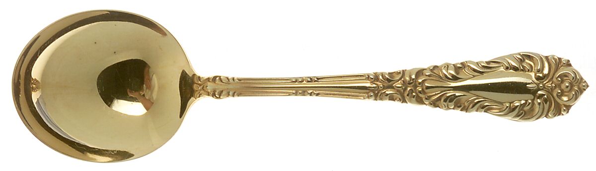 Athene-Gold Vermeil (Sterling) Round Bowl Soup Spoon (Cream Soup) by Amston-1