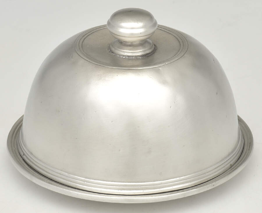 Tavola (Pewter, Hollowware) Round Covered Butter with Glass Liner by Arte Italica-1