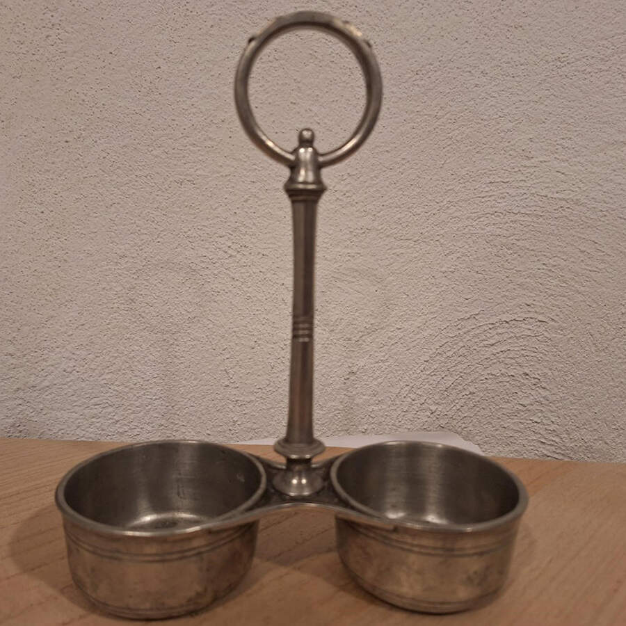 Tavola (Pewter, Hollowware) Metal Stand for Crystal Salt & Pepper Shakers by Arte Italica-1