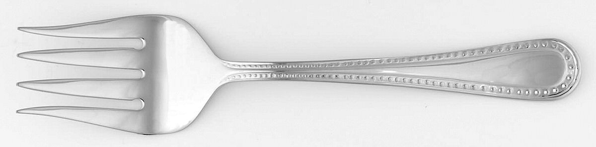 Pearl (Stainless) Medium Solid Cold Meat Serving Fork by Argent-1