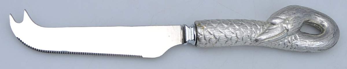 Swan (Aluminum, Hollowware) Cheese Knife with Stainless Blade by Arthur Court-1