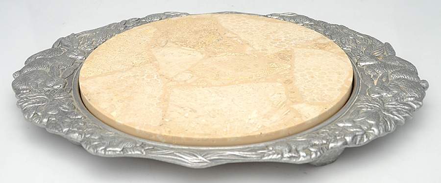 Aluminum Hollowware Cheese Board by Arthur Court-1