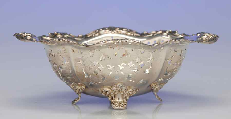 1073 (Sterling, Hollowware) 7" Pierced Bon Bon Bowl by Alvin-1