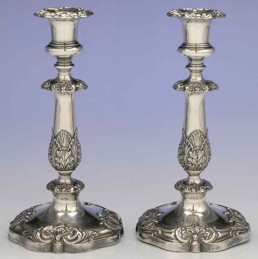 1313B (Silverplate, Hollowware) Pair of 10" Candlesticks by AG Schultz-1