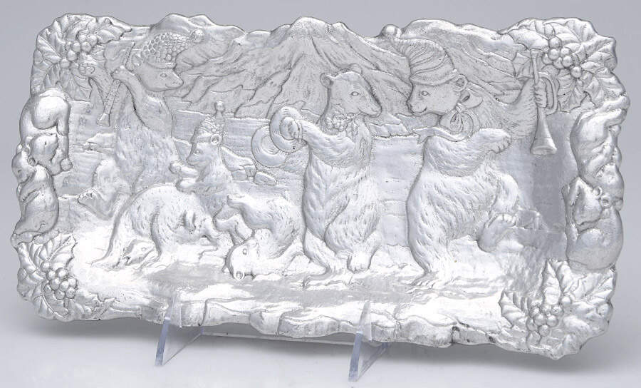 Bears of the World (Aluminum, Hollowware) 11" Bread Tray by Arthur Court-1