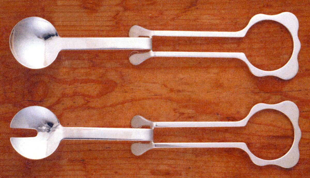 Parte Inversa (Stainless) (2 Pc) Solid Salad Set by Ameico Inc-1