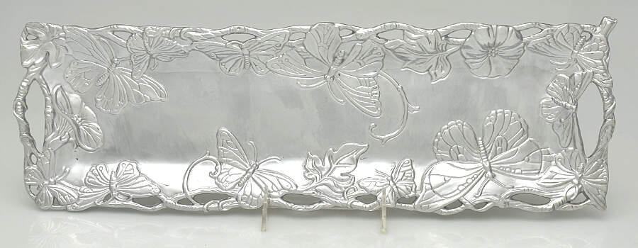 Butterfly (Aluminum, Serveware) 18" Oblong Tray by Arthur Court-1