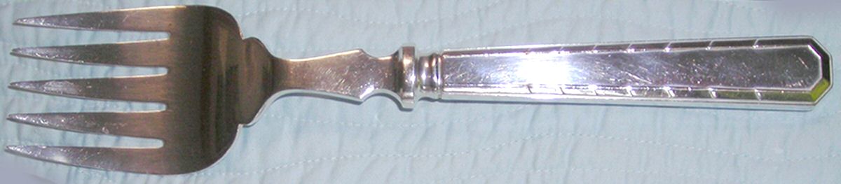 ATN8 (Silverplate) Medium Solid Cold Meat Serving Fork by Atkin Brothers, Ltd-1