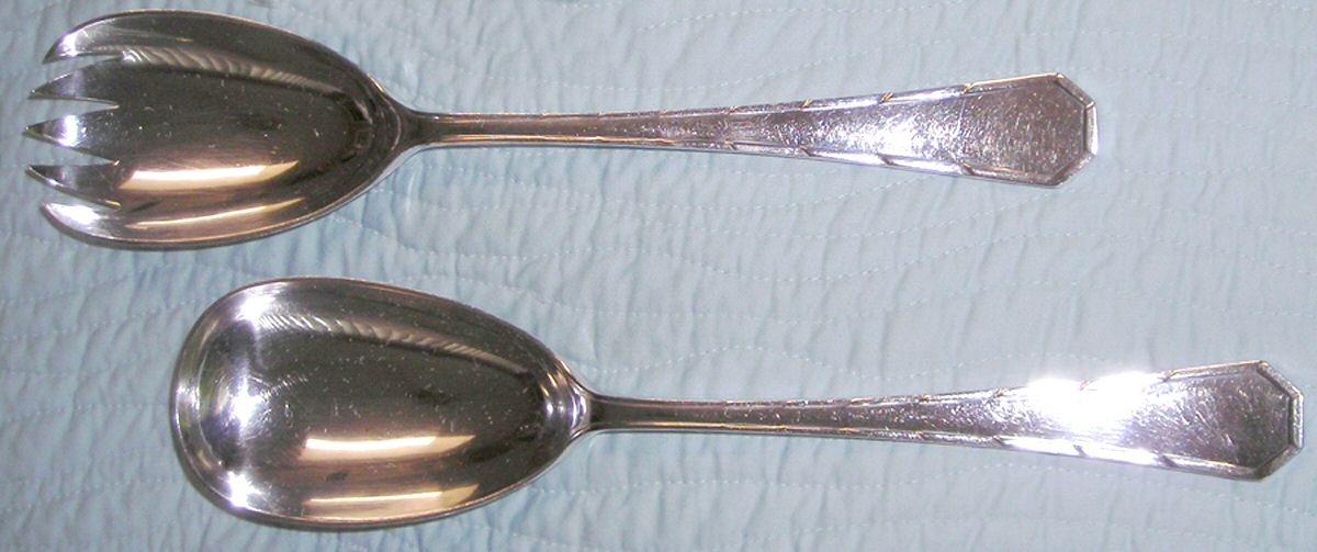 ATN8 (Silverplate) (2 Pc) Solid Salad Set by Atkin Brothers, Ltd-1