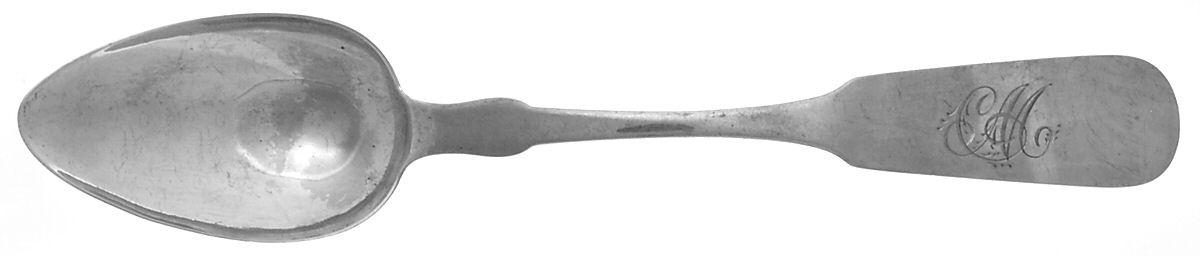 Coin Silver Flatware Tablespoon (Serving Spoon) by Amos Sanborn-1