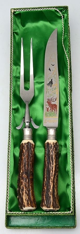 AWJ3 (Stainless) Large 2-Piece Roast Carving Set w/Stainless Blade by Anton Wingen, Jr-1