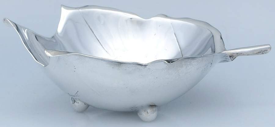 30 (Sterling, Hollowware) Leaf Shape Bon Bon Bowl by Alfredo Sciarotta-1