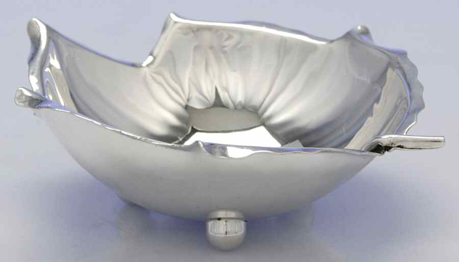 30 (Sterling, Hollowware) Leaf Shape Bon Bon Bowl by Alfredo Sciarotta-1