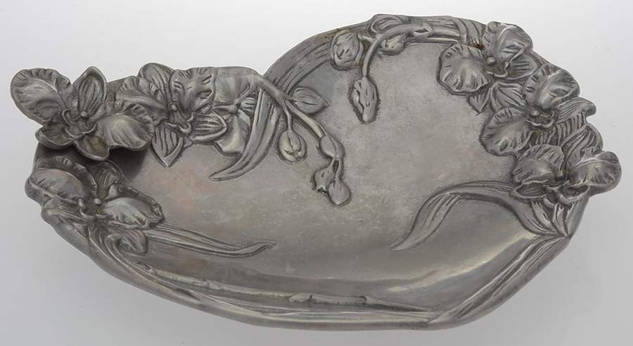 Orchid (Aluminum, Hollowware) Heart Shape Tray by Arthur Court-1