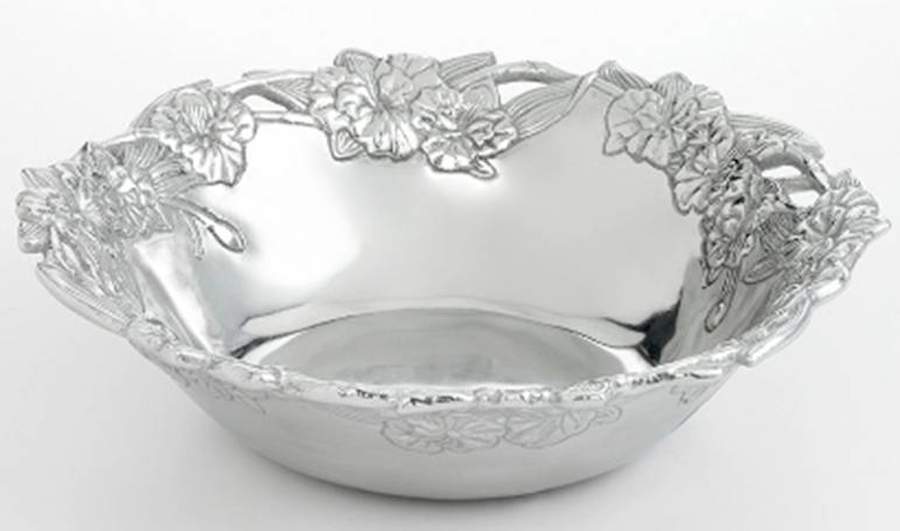 Orchid (Aluminum, Hollowware) 12" Salad Serving Bowl by Arthur Court-1