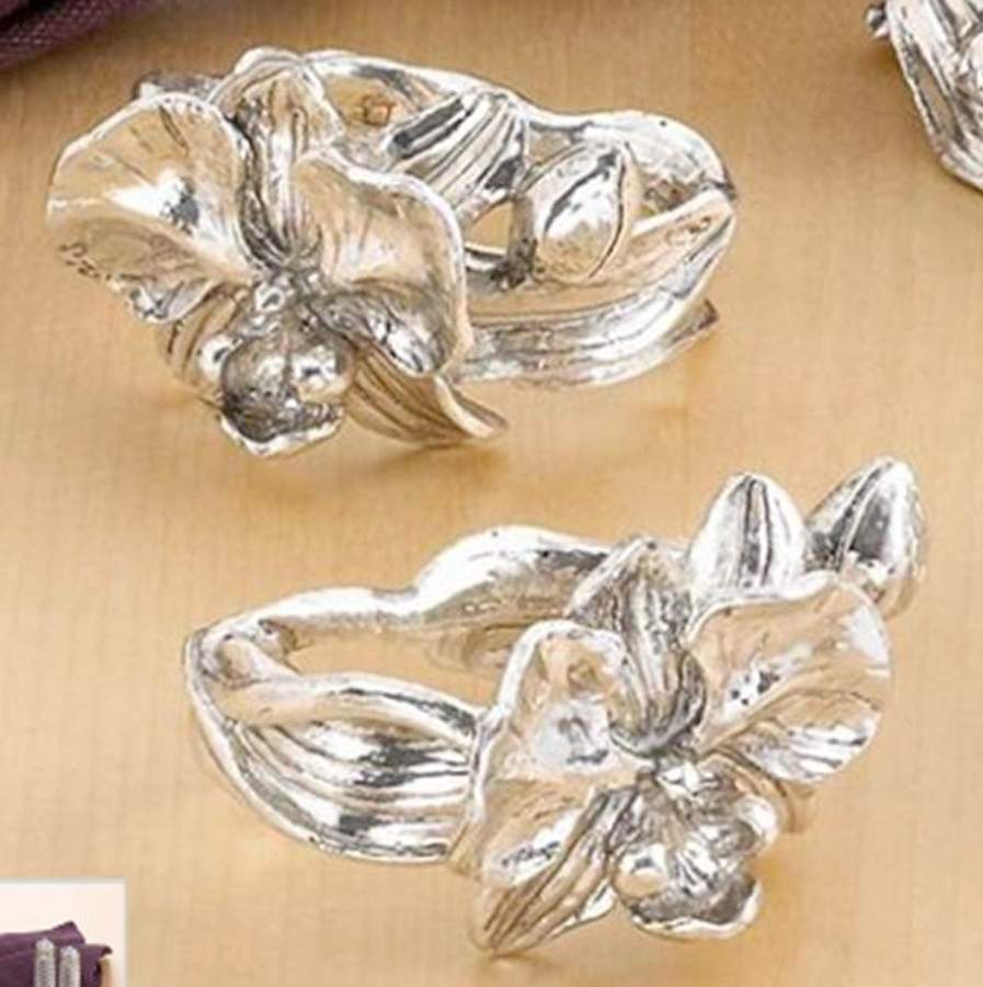 Orchid (Aluminum, Hollowware) Napkin Ring by Arthur Court-1
