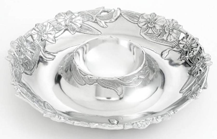 Orchid (Aluminum, Hollowware) 1 Piece Chip & Dip by Arthur Court-1