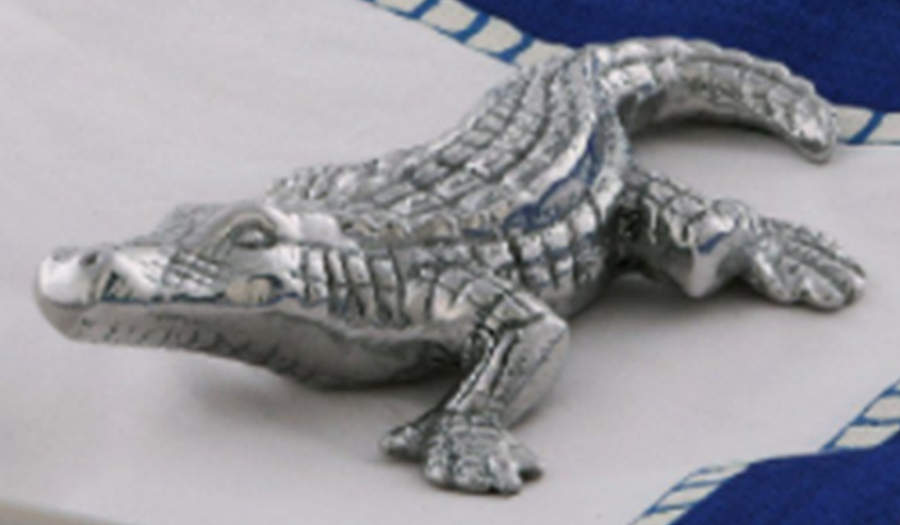 Alligator (Aluminum, Hollowware) Napkin Weight by Arthur Court-1