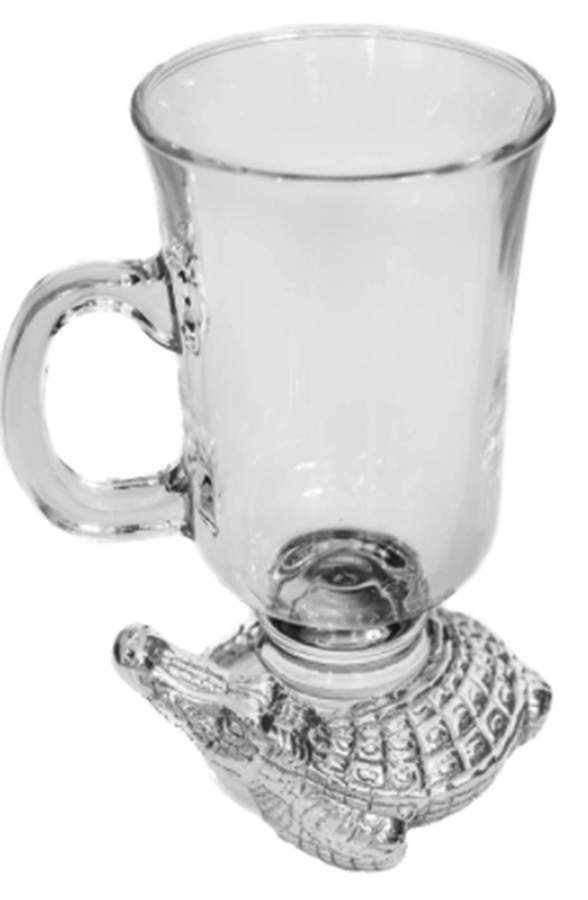 Alligator (Aluminum, Hollowware) Glass Mug with Metal Foot by Arthur Court-1