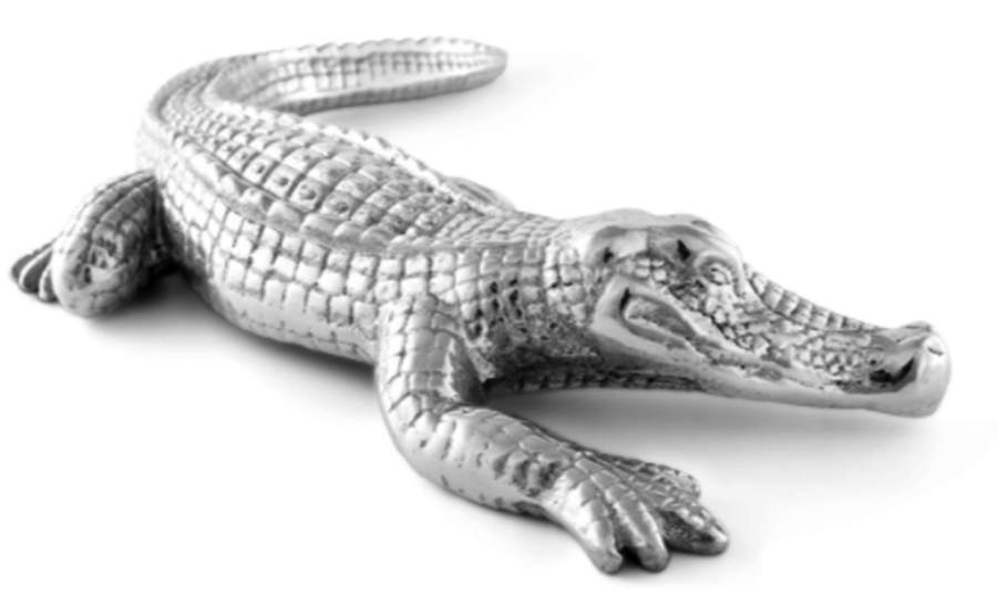 Alligator (Aluminum, Hollowware) Figurine by Arthur Court-1