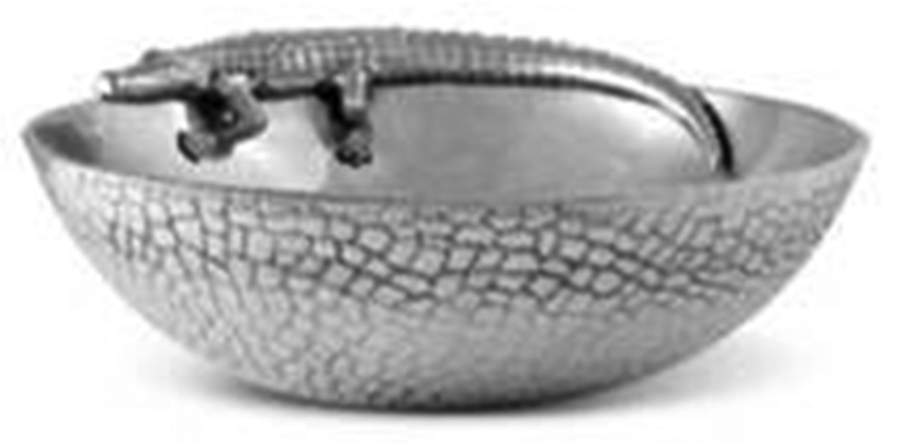Alligator (Aluminum, Hollowware) 12" Round Bowl by Arthur Court-1