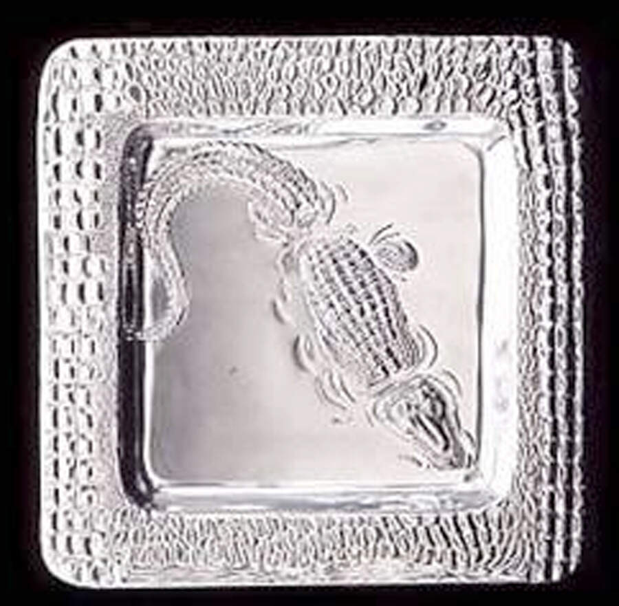 Alligator (Aluminum, Hollowware) 12" Square Tray by Arthur Court-1
