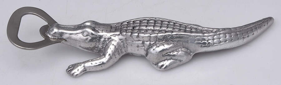 Alligator (Aluminum, Hollowware) Figurine Bottle Opener by Arthur Court-1