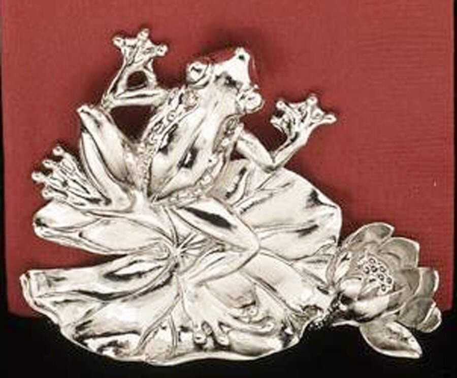 Frog (Aluminum, Hollowware) Napkin Holder by Arthur Court-1