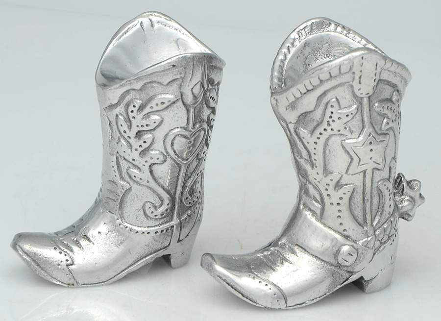 Western (Aluminum, Hollowware) Salt and Pepper Set by Arthur Court-1