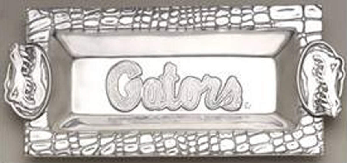 University of Florida (Aluminum, Hlwr) 12" Rectangular Tray by Arthur Court-1