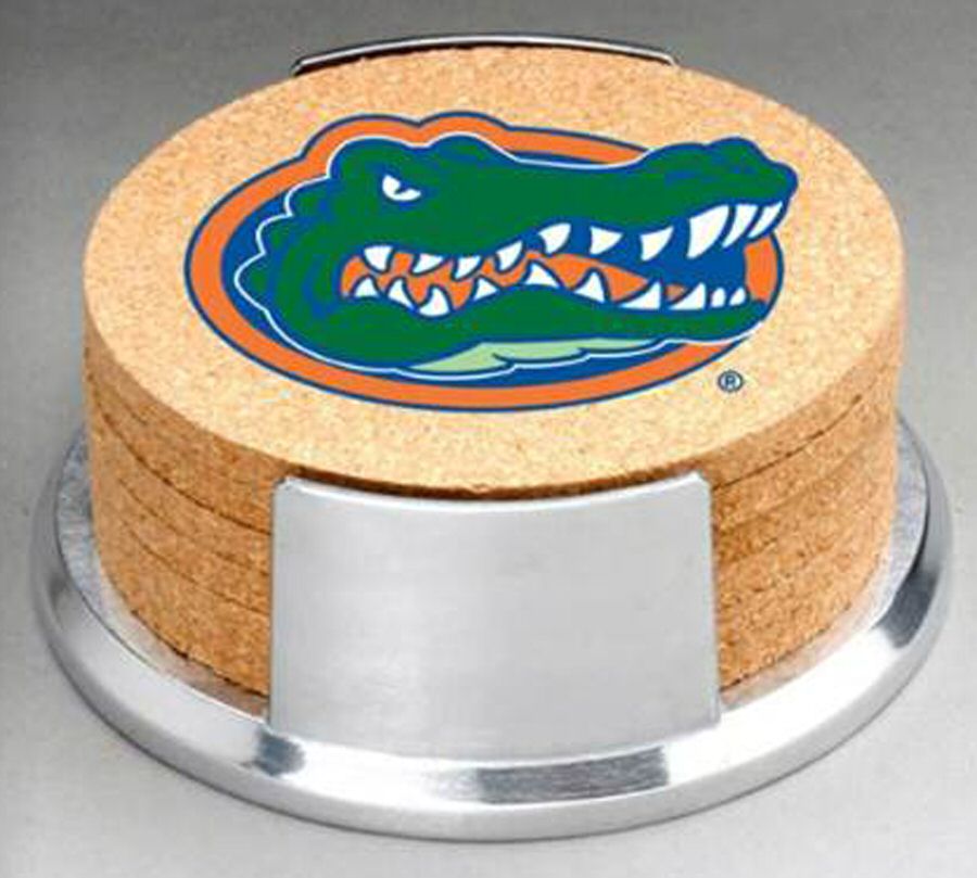 University of Florida (Aluminum, Hlwr) Coaster - Set of 6 with Holder by Arthur Court-1